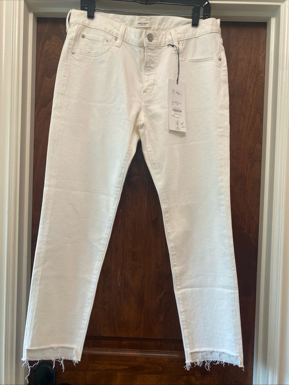 Moussy Vintage Womens White Buffalo Skinny Leg Denim Jeans Sz 29 NWT MSRP $325